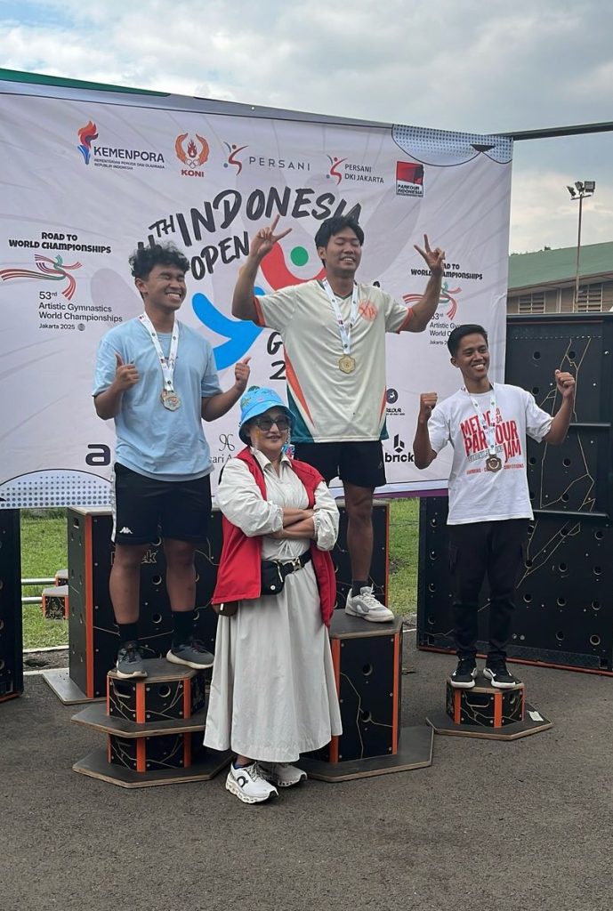 Mukhlis Aprianto Harumkan Metro, Sabet Perunggu di Indonesia Open Parkour 2025 1 parkour