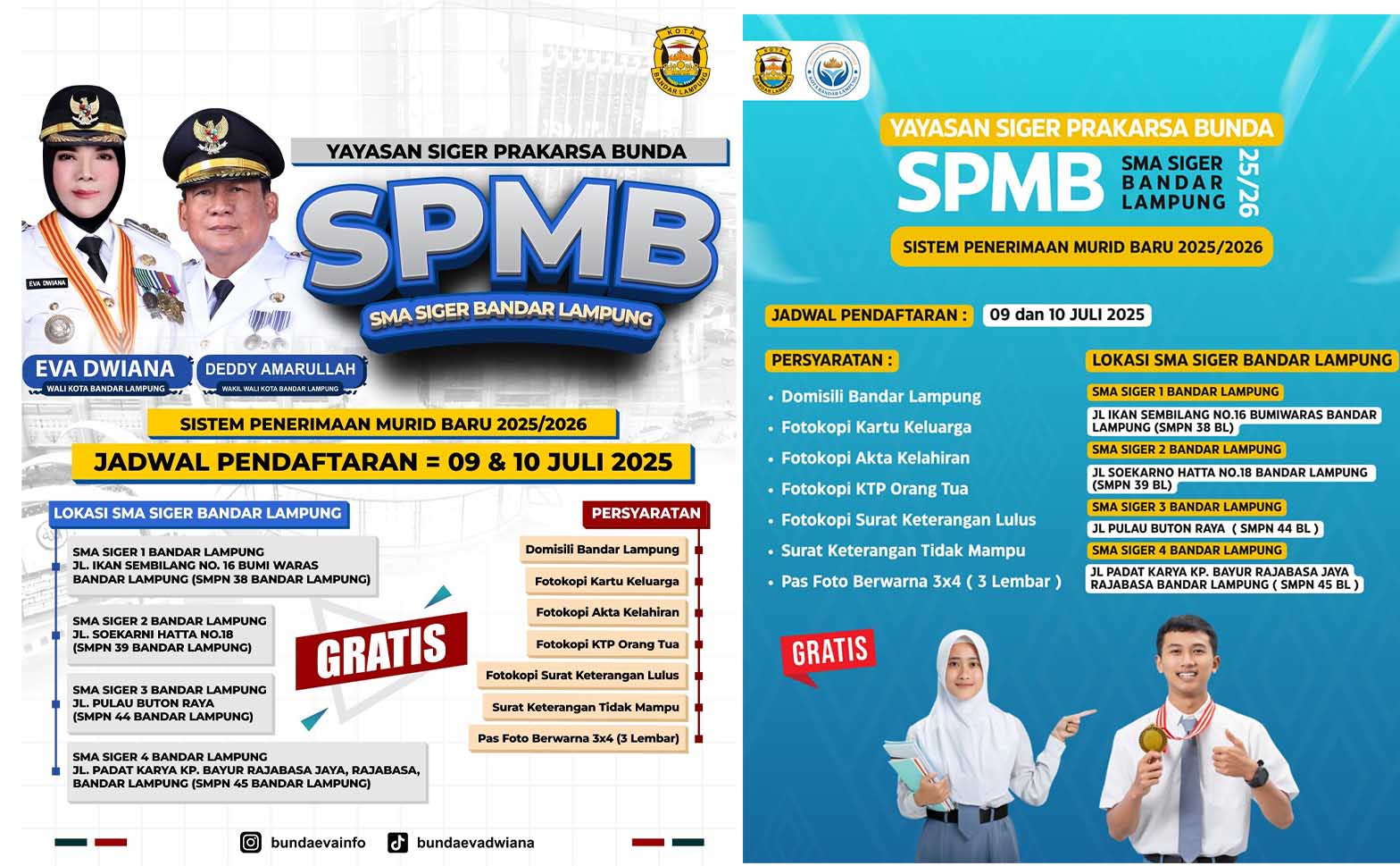 Pendaftaran SMA Siger Bandar Lampung Dibuka 9–10 Juli, Gratis untuk Warga Kurang Mampu 1 sma gratis
