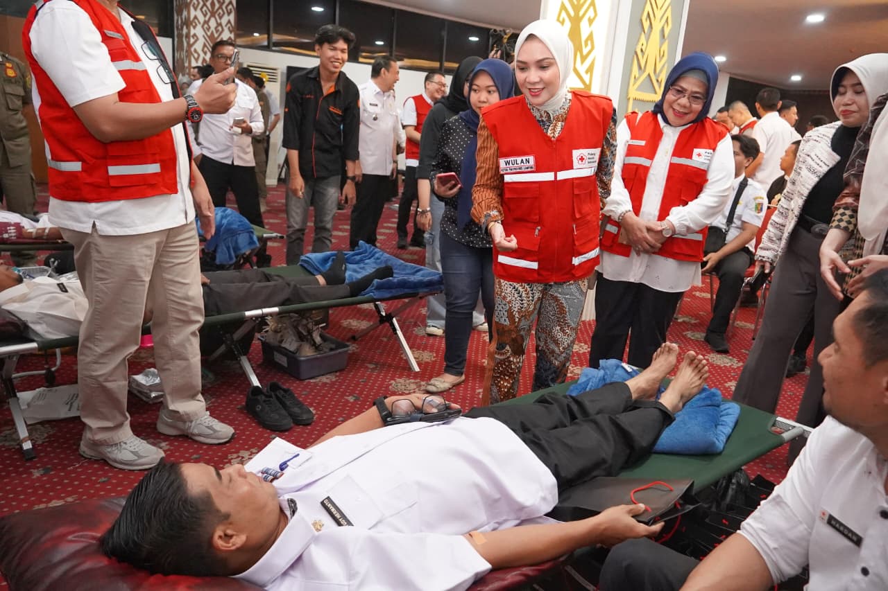 Ratusan ASN Pemprov Lampung Donorkan Darah Untuk Sesama di Momen Kemerdekaan