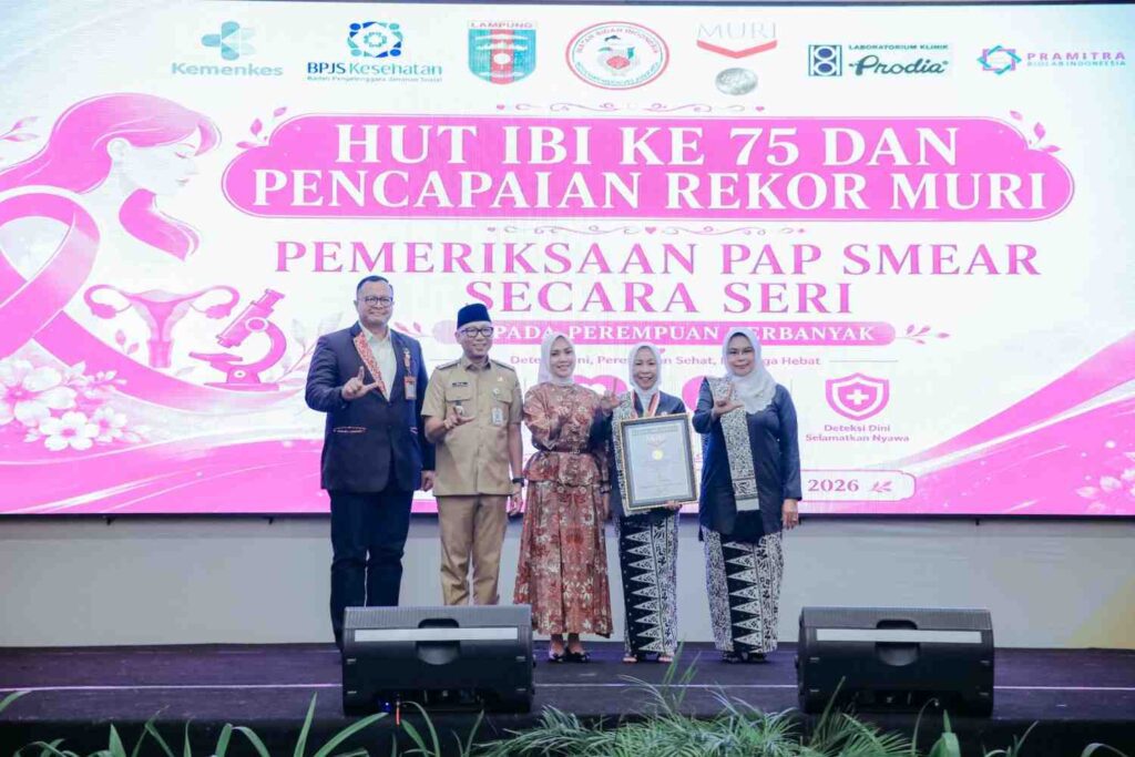IBI Lampung Raih Rekor MURI, Gubernur Mirza Apresiasi Peran Bidan Tingkatkan Kesadaran Pap Smear