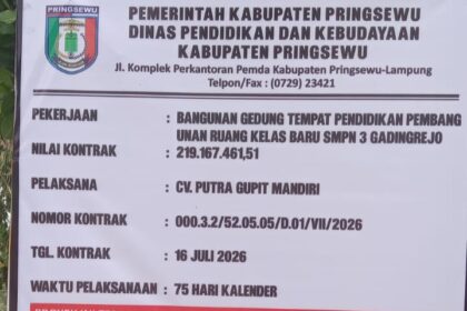 RKB SMPN 3 Gadingrejo Rp219 Juta Disorot, Nilai Kontrak Tuai Tanda Tanya 3 IMG 20260725 210758
