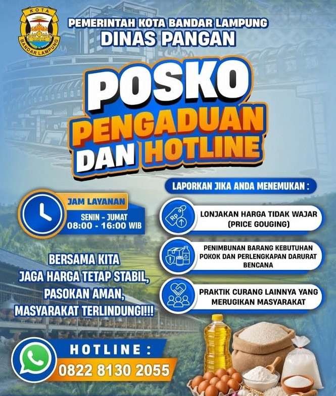 Harga Pangan Tak Wajar? Warga Bandar Lampung Bisa Lapor via Hotline