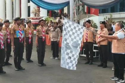 Lomba Gerak Jalan Pramuka Dimulai, Iwan Gunawan Tekankan Kebersamaan