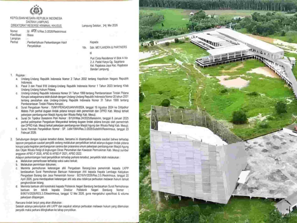 Islamic Center Mesuji Naik Penyidikan, BPKP Didesak Segera Buka Angka Kerugian 2 Islamic Center Mesuji Naik Penyidikan, BPKP Didesak Segera Buka Angka Kerugian